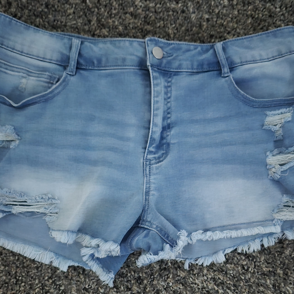 Amazon Essentials Blue Jean Shorts Distressed Casual